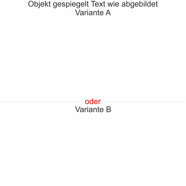 Autoaufkleber für die Motorhaube mit Dresdner Skyline - Ansicht Ausrichtung mit Farbauswahl und Variante Autoaufkleber für die Motorhaube mit Dresdner Skyline - Ansicht Ausrichtung mit Farbauswahl und Variante