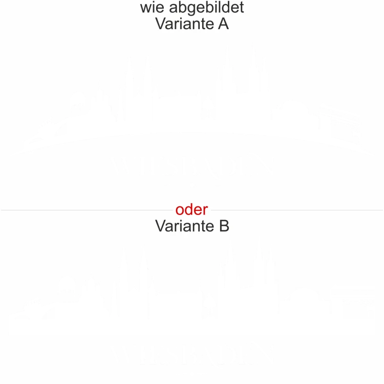 Autoaufkleber für die Motorhaube mit Wiesbadener Skyline - Ansicht Ausrichtung mit Farbauswahl und Variante Autoaufkleber für die Motorhaube mit Wiesbadener Skyline - Ansicht Ausrichtung mit Farbauswahl und Variante