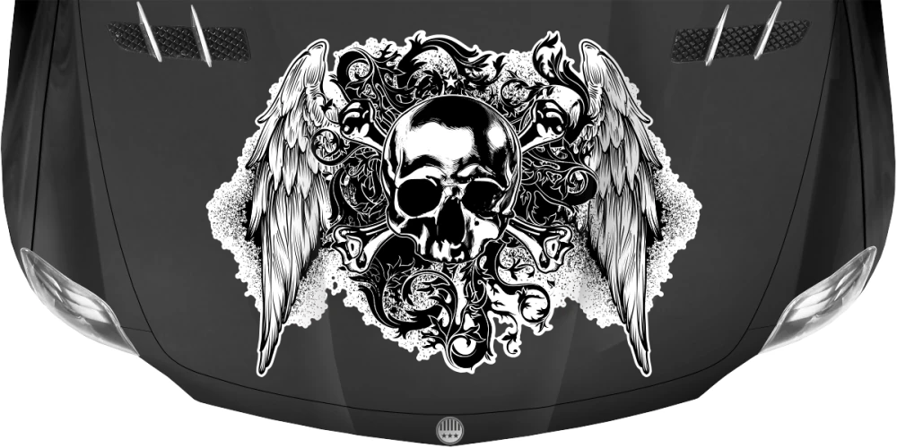 Auto Aufkleber Skull Flügel Totenkopf Motorhaube Sticker 🔥 ohne  Hintergrund, kleine & große Motive