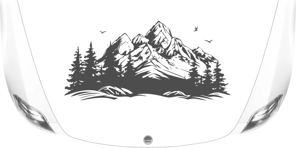 Motorhaubensticker Vögel im Hochgebirge