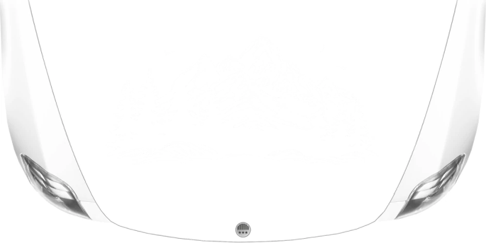 Motorhaubensticker Vögel im Hochgebirge auf heller Motorhaube - Ansicht Farbauswahl
