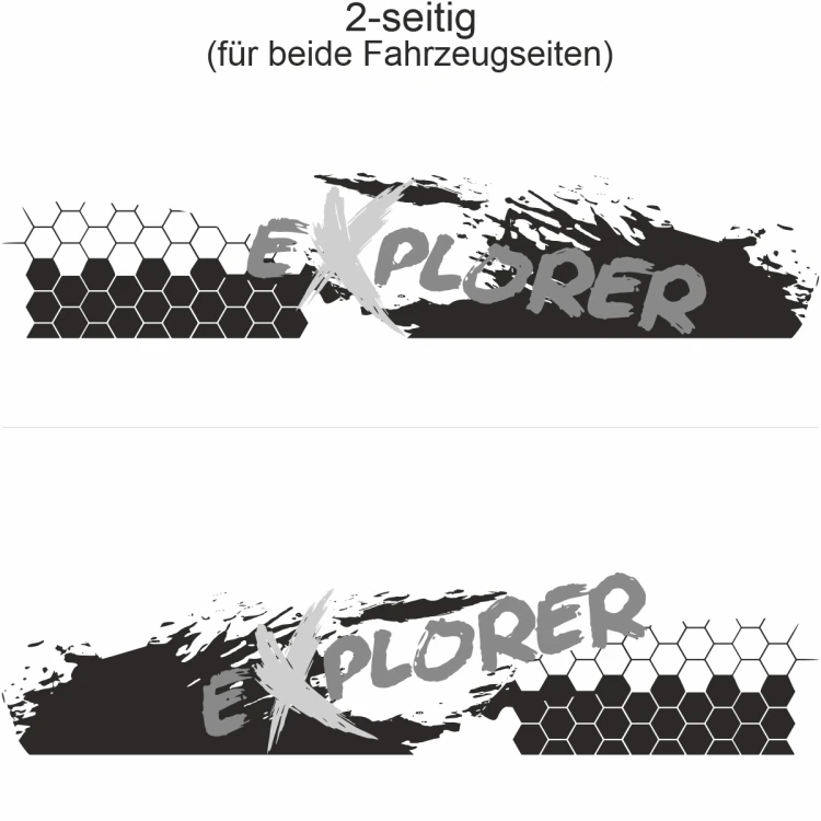 Polygon Dekor - Ansicht zweiseitig für beide Fahrzeugseiten