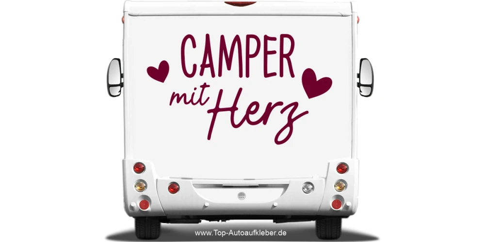 Reisemobilaufkleber Camper mit Herz Reisemobilaufkleber Camper mit Herz