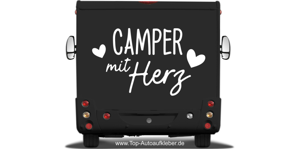 Reisemobilaufkleber Camper mit Herz