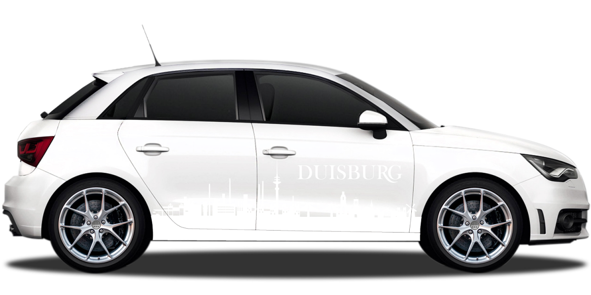 Autoaufkleber Skyline Duisburg | Set für beide Fahrzeugseiten