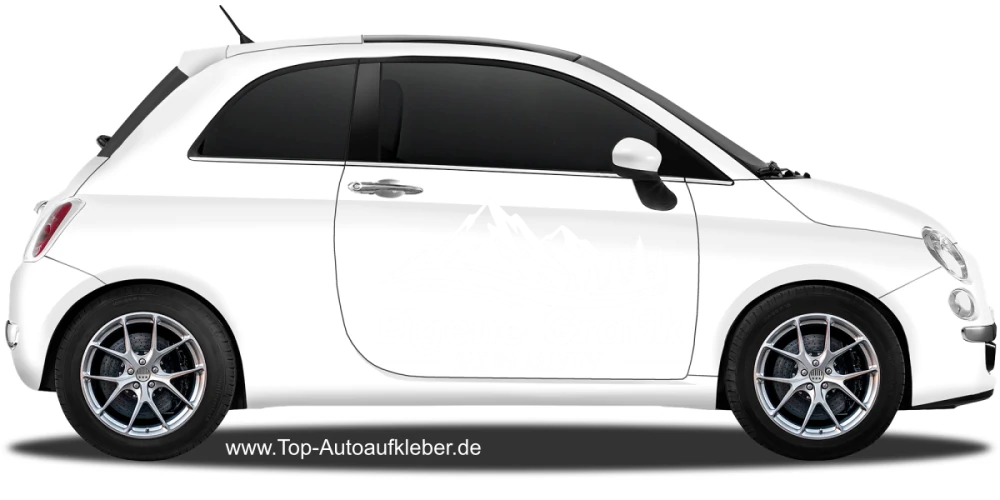 Seitenaufkleber Eigenes Motiv einfarbig - auf hellem Auto - Ansicht Farbauswahl