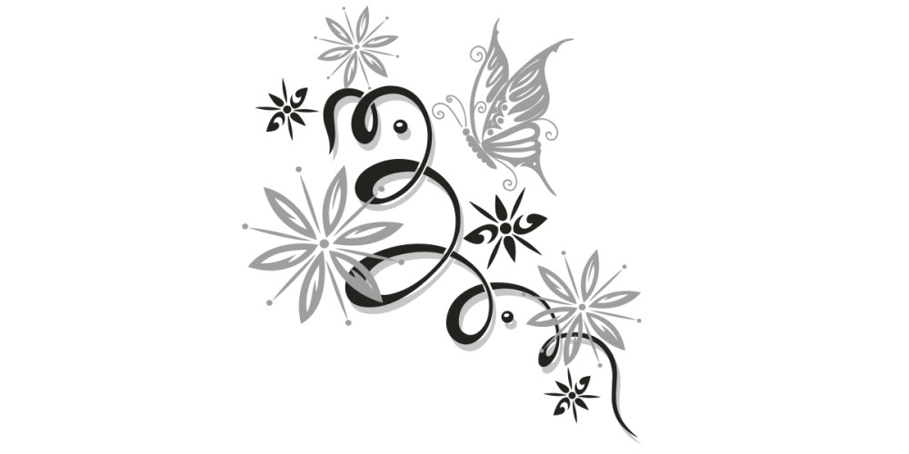 Seitendekor Ornament + Schmetterling | Set für beide Fahrzeugseiten