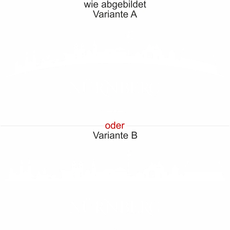 Skyline Nürnberg für Camper - Ansicht Ausrichtung und Farbauswahl Skyline Nürnberg für Camper - Ansicht Ausrichtung und Farbauswahl