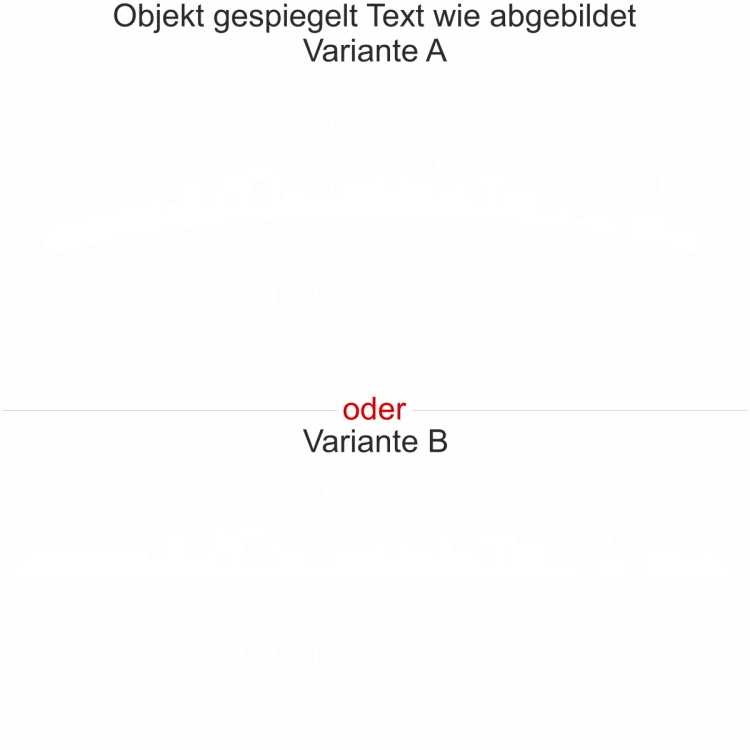 Skyline Nürnberg für Camper - Ansicht Ausrichtung und Farbauswahl Skyline Nürnberg für Camper - Ansicht Ausrichtung und Farbauswahl