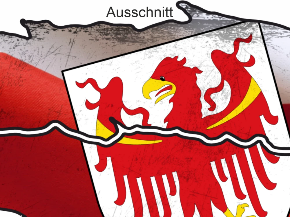 Sticker Die Flagge von Südtirol - Ansicht Ausschnitt