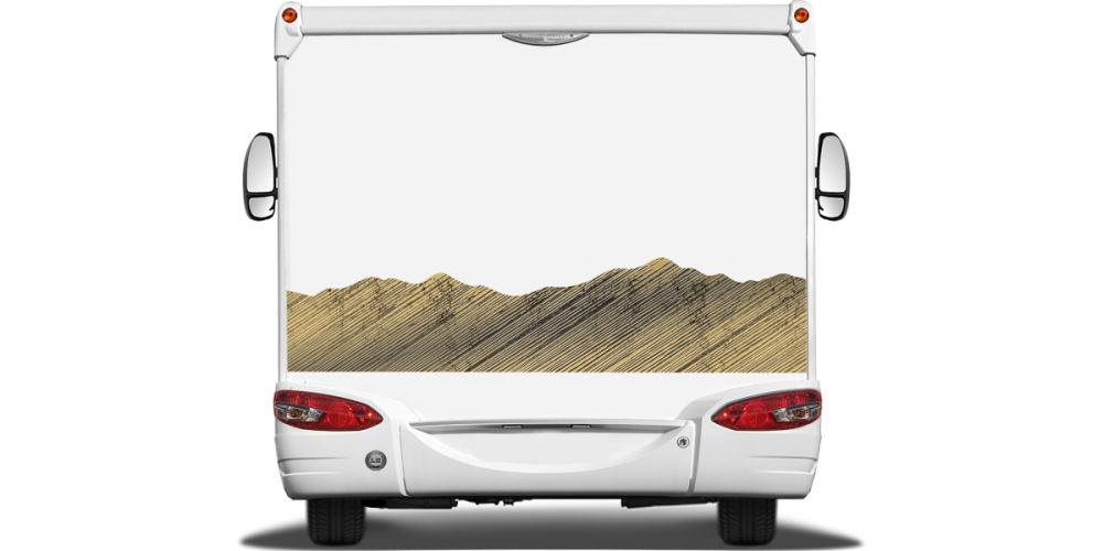 Wohnmobil Aufkleber Bergwelt Schraffur