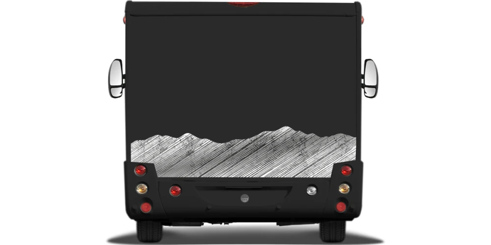 Wohnmobil Aufkleber Bergwelt Schraffur