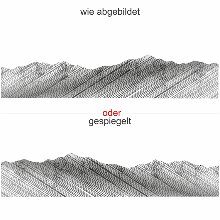 Wohnmobil Aufkleber Bergwelt Schraffur
