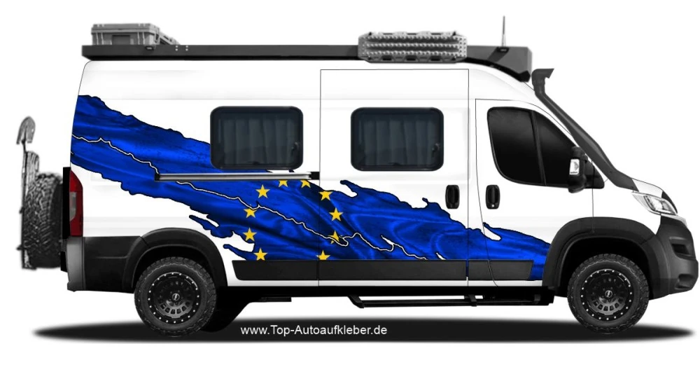 Aufkleber die Flagge Europas - Campervan