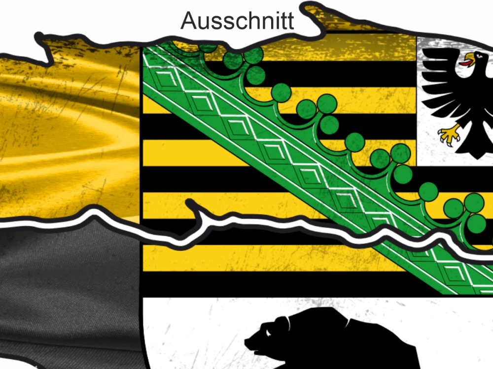 Wohnmobil Aufkleber Flagge Sachsen-Anhalt - Ansicht Ausschnitt