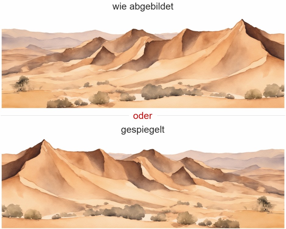Wohnmobil Aufkleber Wüstenlandschaft - Ansicht Ausrichtung