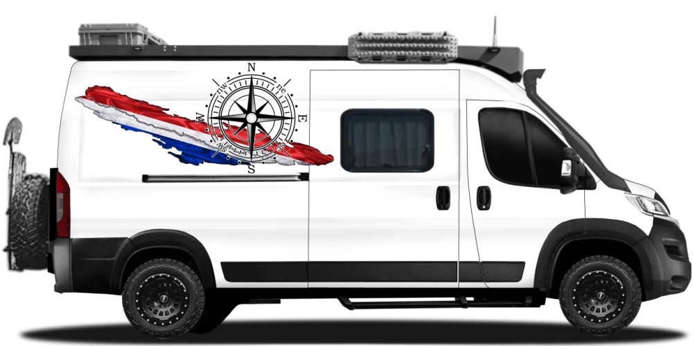 Wohnmobil Flagge Niederlande | Set für beide Fahrzeugseiten