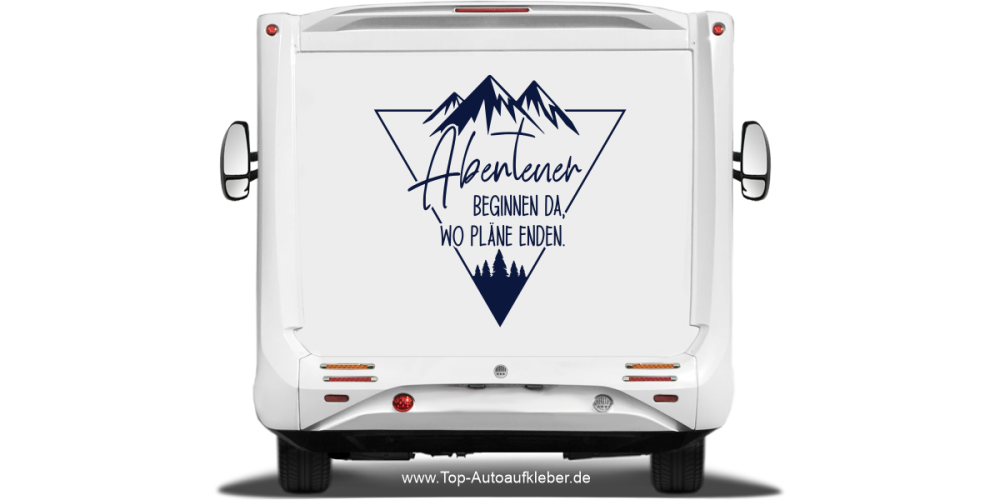 Wohnmobilaufkleber Abenteuer beginnen da wo Pläne enden