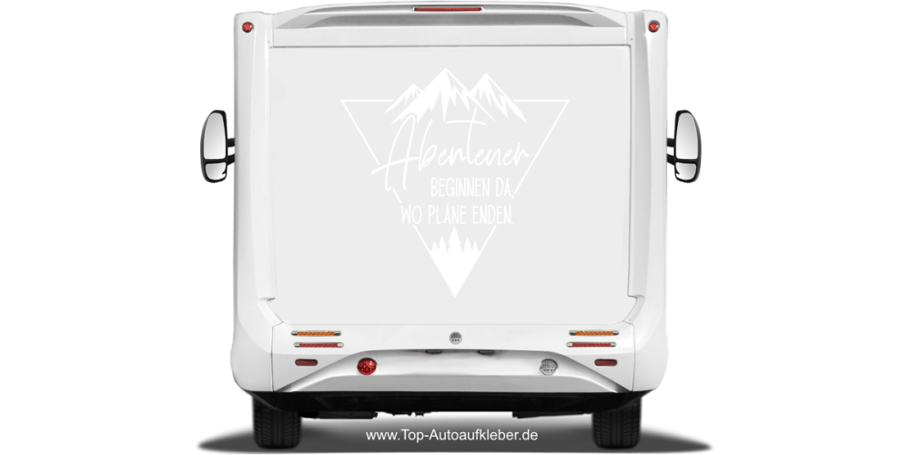 Wohnmobilaufkleber Abenteuer beginnen da wo Pläne enden