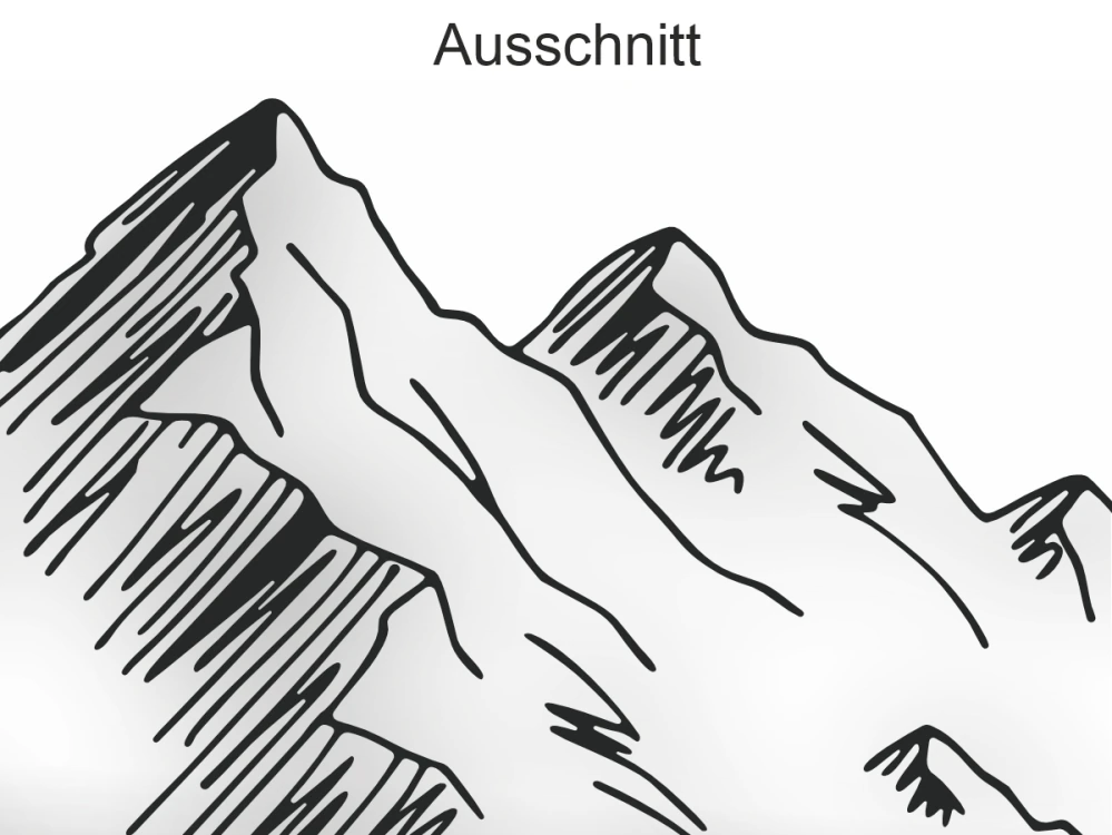 Wohnmobilaufkleber Bergformation auf hellem WoMo-Heck - Ansicht Ausschnitt