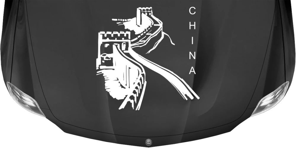 Wohnmobilaufkleber Chinesische Mauer auf dunkler Motorhaube - Ansicht Farbauswahl Wohnmobilaufkleber Chinesische Mauer auf dunkler Motorhaube - Ansicht Farbauswahl