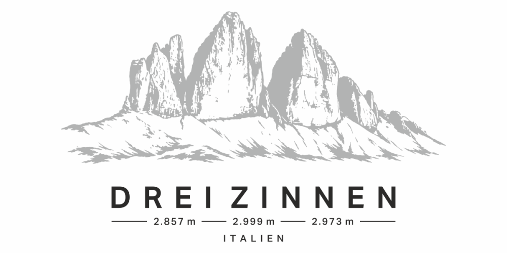 Wohnmobilaufkleber Drei Zinnen