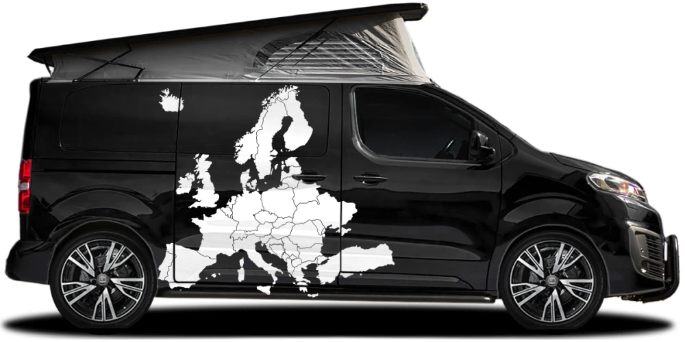 Wohnmobilaufkleber Europa Karte