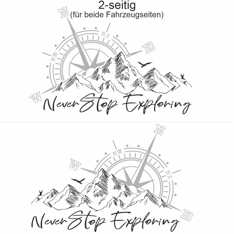 Wohnmobilaufkleber Never Stop Exploring