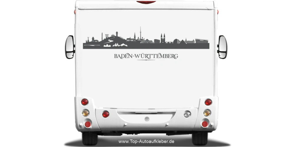 Wohnmobilaufkleber Skyline Baden-Württemberg