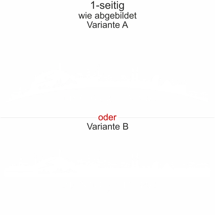 Wohnmobilaufkleber Skyline Baden-Württemberg - wie abgebildet - Ansicht Farbauswahl - Varianten A und B