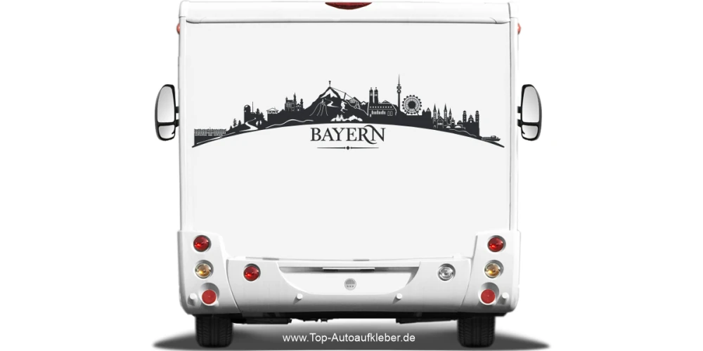 Wohnmobilaufkleber Skyline Bayern