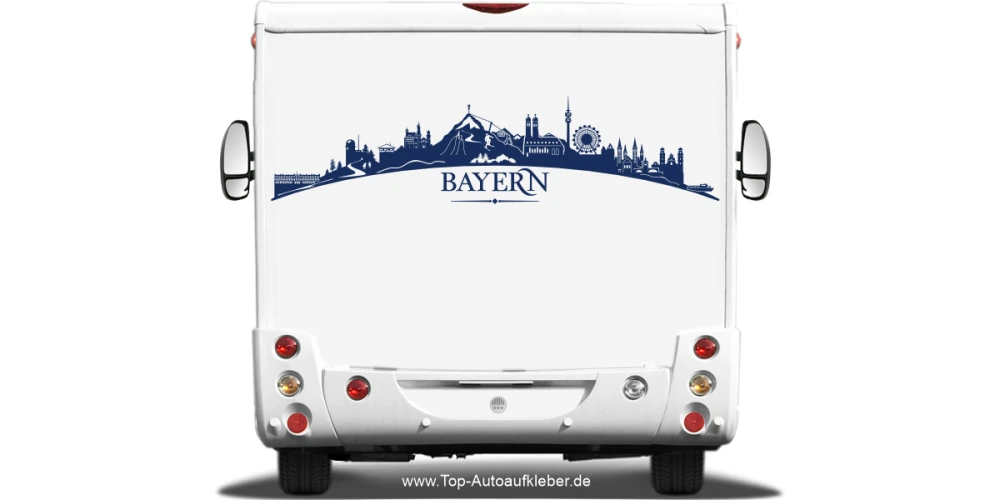 Wohnmobilaufkleber Skyline Bayern