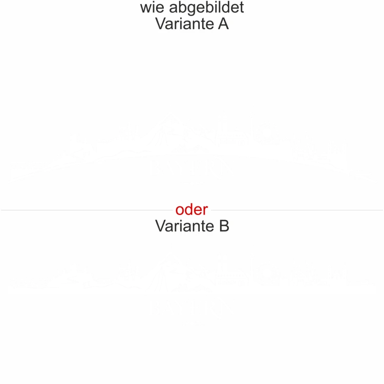 Wohnmobilaufkleber Skyline Bayern - wie abgebildet - Ansicht Farbauswahl - Varianten A und B
