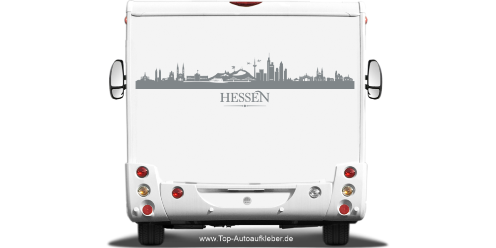 Wohnmobilaufkleber Skyline Hessen