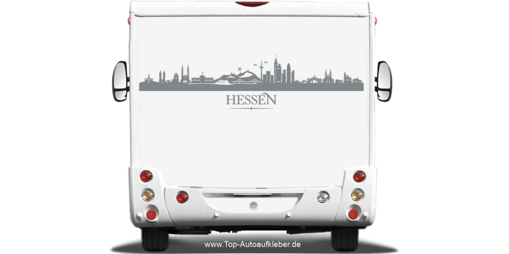 Wohnmobilaufkleber Skyline Hessen
