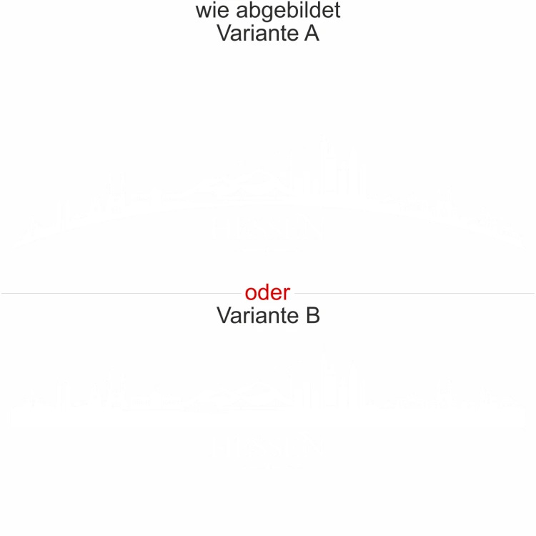 Wohnmobilaufkleber Skyline Hessen - wie abgebildet - Ansicht Farbauswahl - Varianten A und B