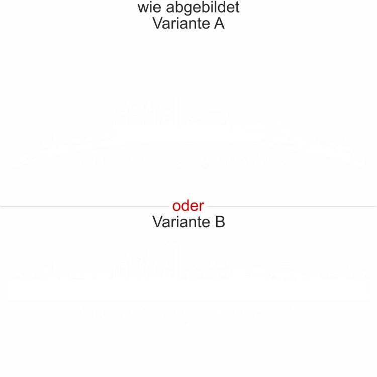 Wohnmobilaufkleber Skyline Mecklenburg-Vorpommern - wie abgebildet - Ansicht Farbauswahl - Varianten A und B