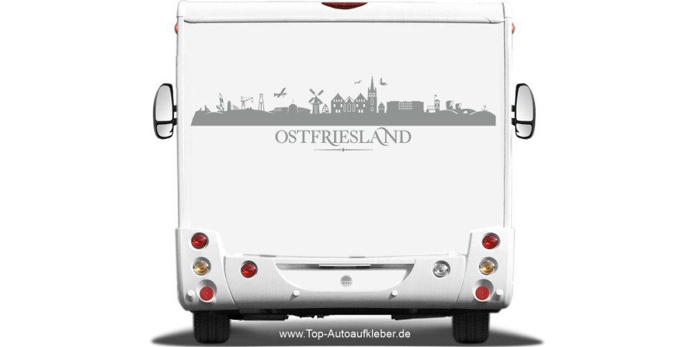 Wohnmobilaufkleber Skyline Ostfriesland