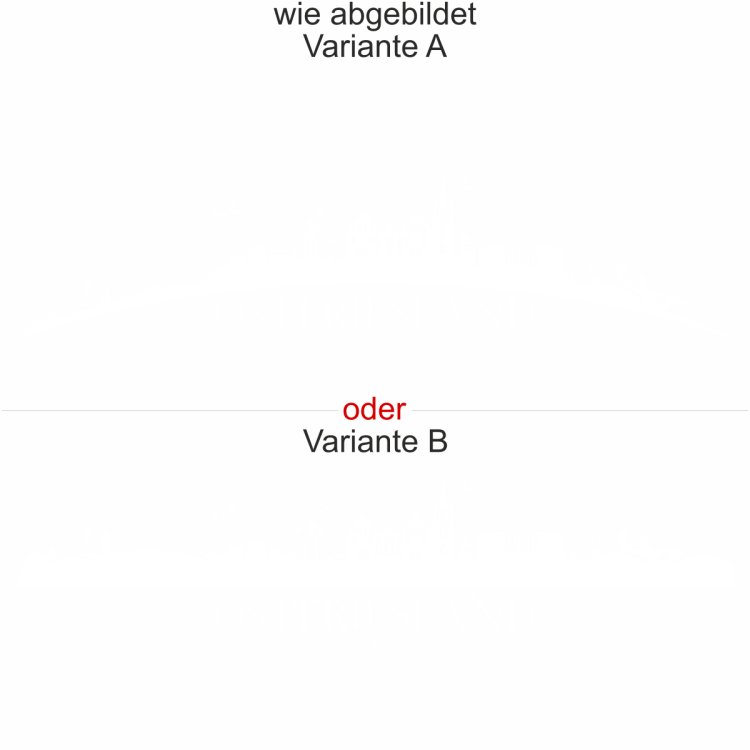 Wohnmobilaufkleber Skyline Ostfriesland - wie abgebildet - Ansicht Farbauswahl - Varianten A und B