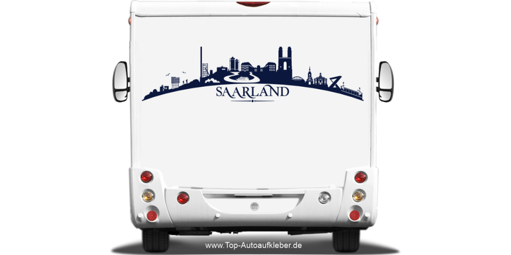 Wohnmobilaufkleber Skyline Saarland