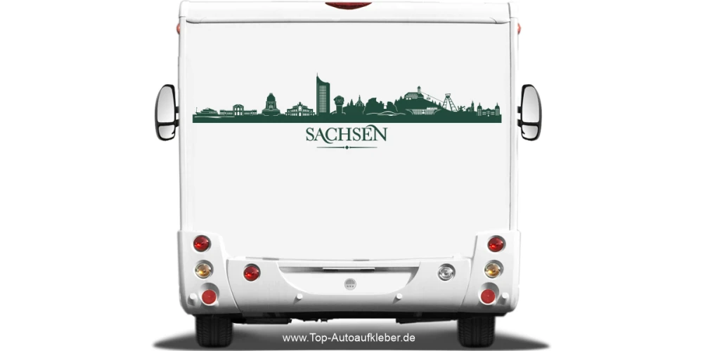 Wohnmobilaufkleber Skyline Sachsen