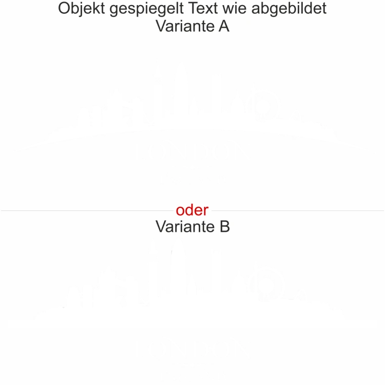 Wohnmobilaufkleber Skyline von London - Ansicht Ausrichtung mit Farbauswahl und Variante Wohnmobilaufkleber Skyline von London - Ansicht Ausrichtung mit Farbauswahl und Variante