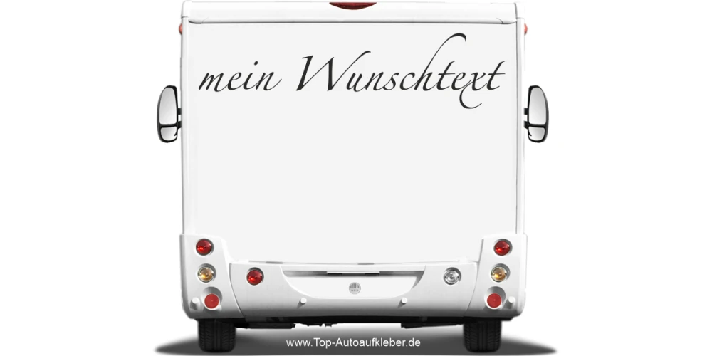 Aufkleber fürs Wohnmobil mit freier Textwahl