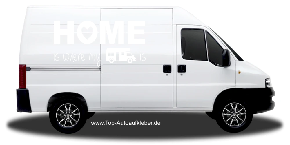 Wohnmobildekor Home auf Seite von Camper - Ansicht Farbauswahl Wohnmobildekor Home auf Seite von Camper - Ansicht Farbauswahl