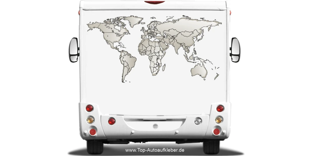 Wohnmobildekor Weltkarte