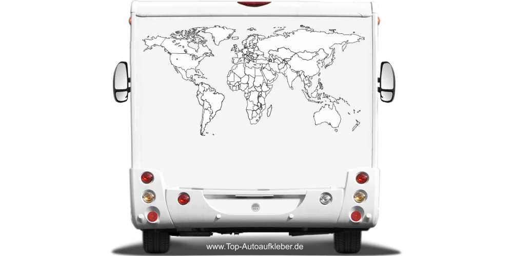 Wohnmobildekor Weltkarte