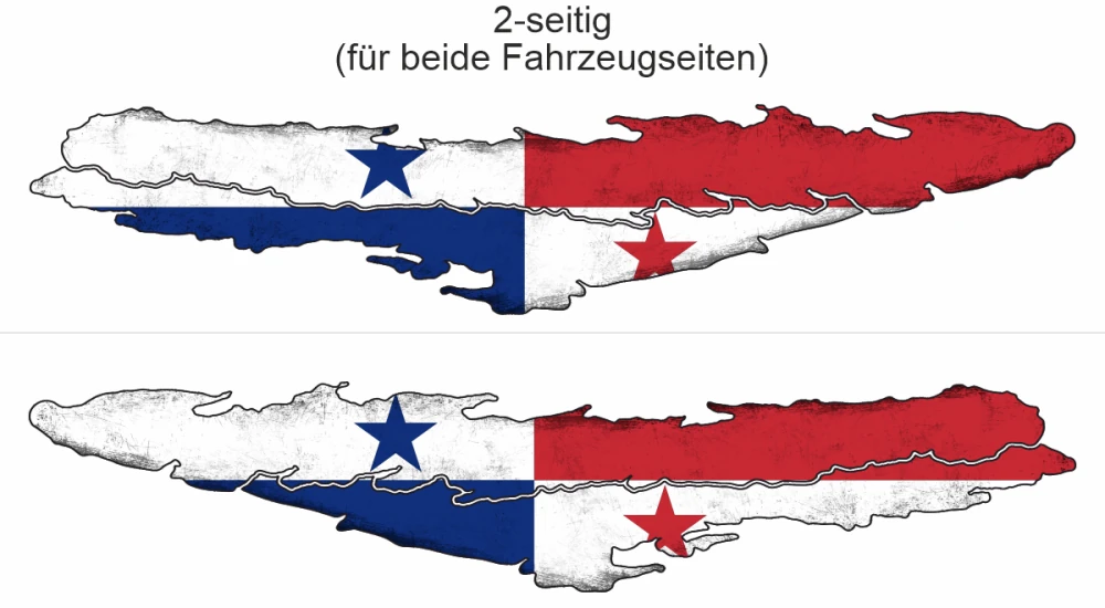 Wohnmobilsticker Flagge von Panama - Ansicht zweiseitig für beide Fahrzeugseiten