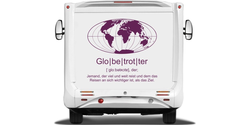 Klebefolie für Wohnmobil mit Spruch