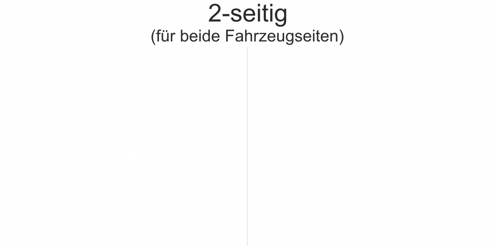 Wohnwagendekor Life is an adventure | Set für beide Fahrzeugseiten