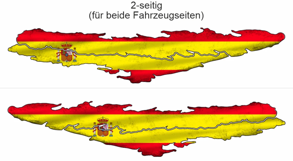 WOMO Aufkleber Spanien - Ansicht zweiseitig für beide Fahrzeugseiten